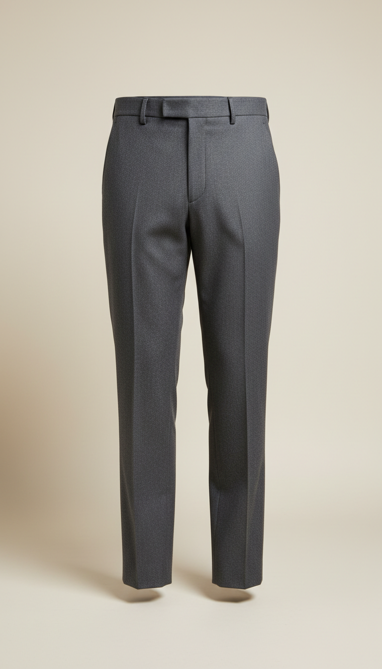 Wool Tapered Trousers Charcoal Blend