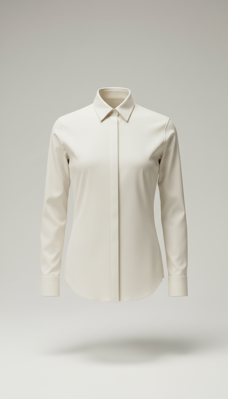 Cotton Poplin Shirt in Soft White