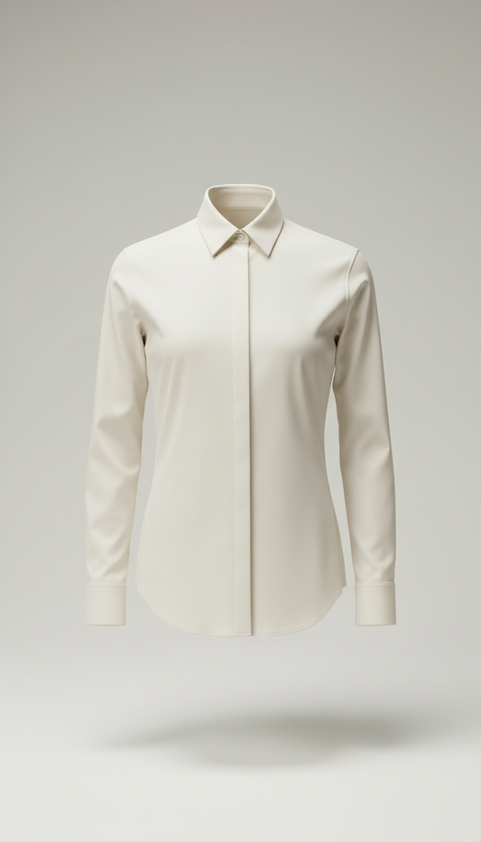Cotton Poplin Shirt in Soft White